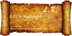 Löb Reginald névjegykártya